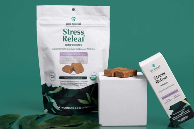 Pet Releaf's new-and-improved Stress Releaf Edibites CBD dog chews