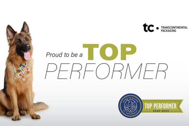 TC Transcontinental Packaging has been recognized by the Pet Sustainability Coalition