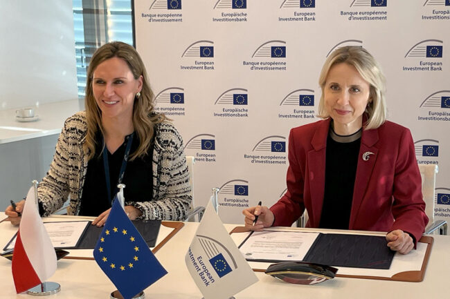 Lynn De Proft, CFO of Protix, and Teresa Czerwinska, vice president of EIB