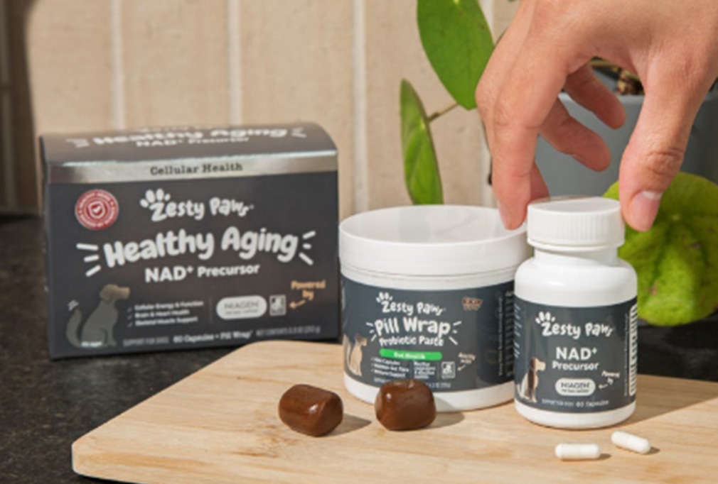 Zesty Paws was an early entrant in the canine longevity supplement category, having launched its Healthy Aging NAD+ Precursor portfolio in the back half of 2023.