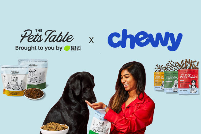 HelloFresh's The Pets Table premium pet food brand is now available via Chewy