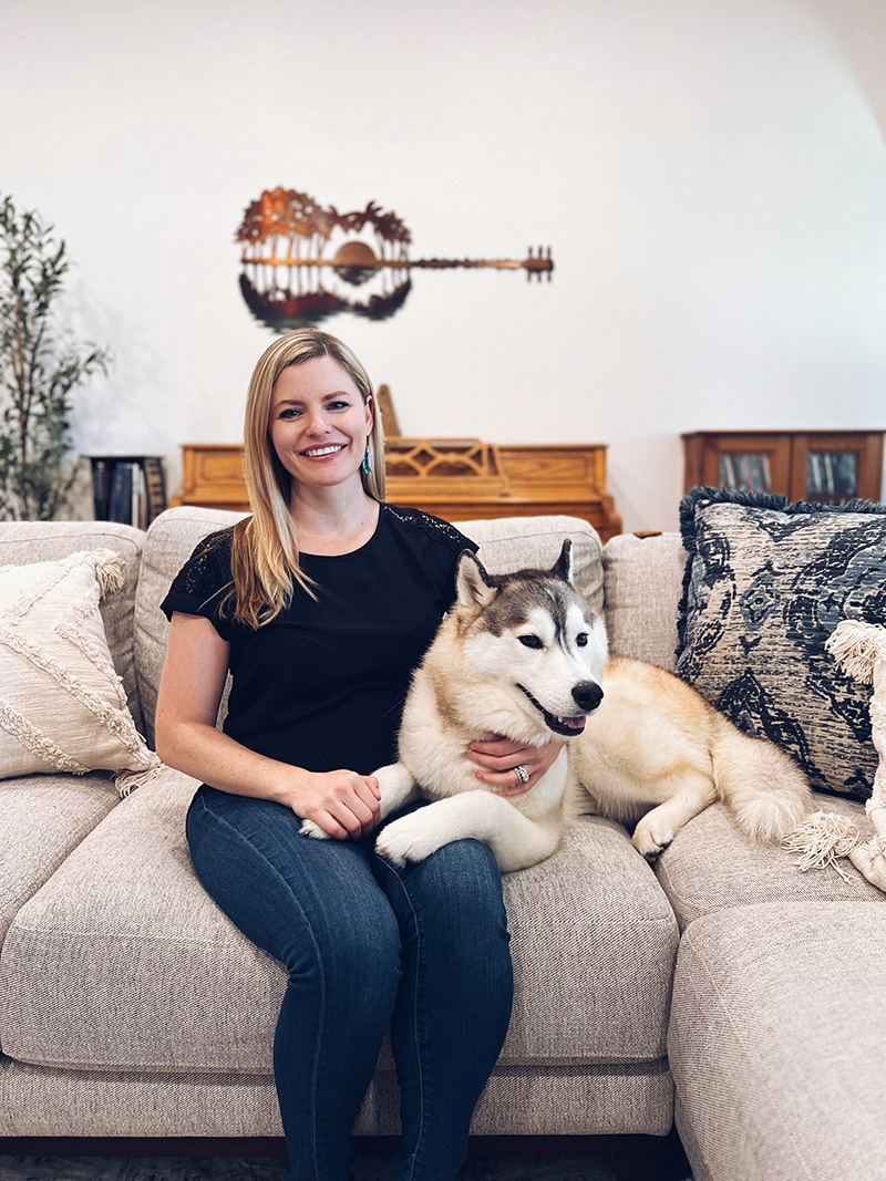 Heather Mendoza with her Siberian Husky, Loki