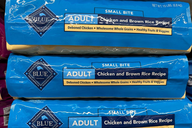 Blue Buffalo dog food on retail shelves