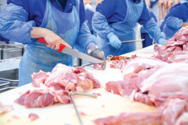 Meat chopping stock image