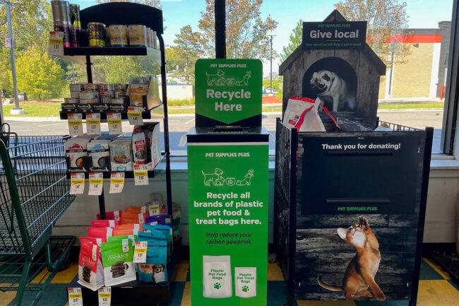 Terracycle recycling bin at Pet Supplies Plus store