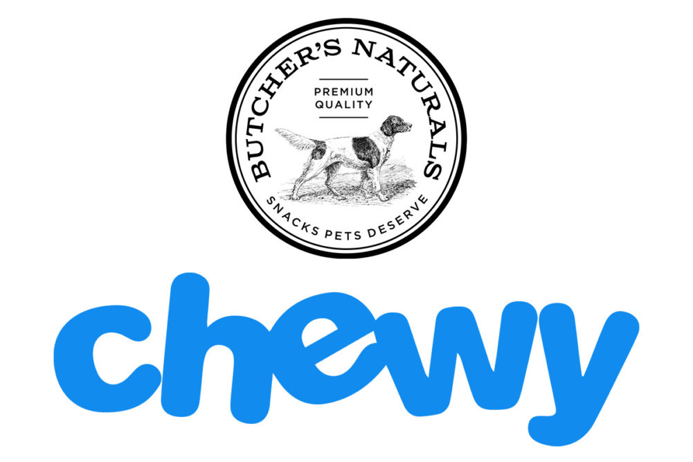 Butcher Naturals' and Chewy's logos