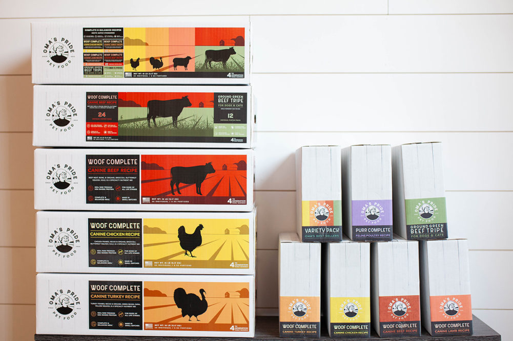 Oma's Pride Pet Food new bulk packaging