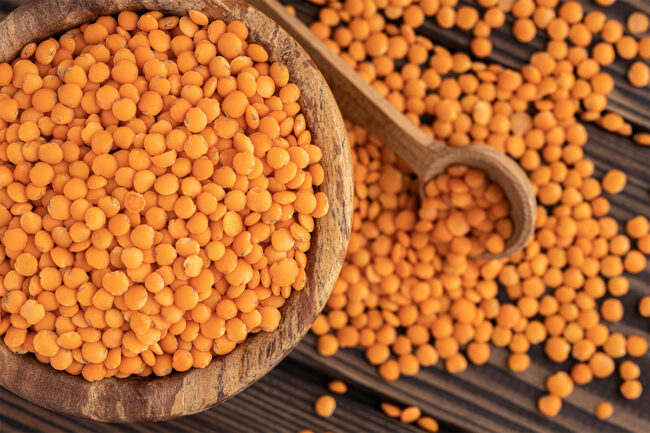 Red lentil stock image