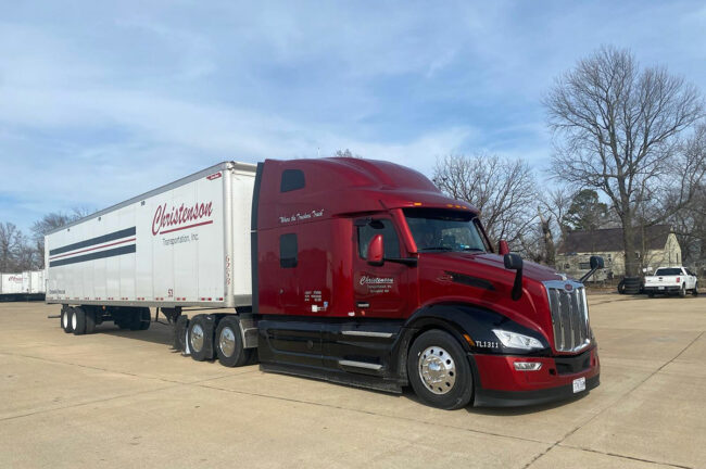 A Christenson Transportation semi truck