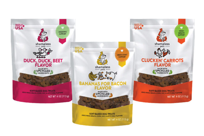 Three new formulas of Shameless Pets' upcycled dog treats